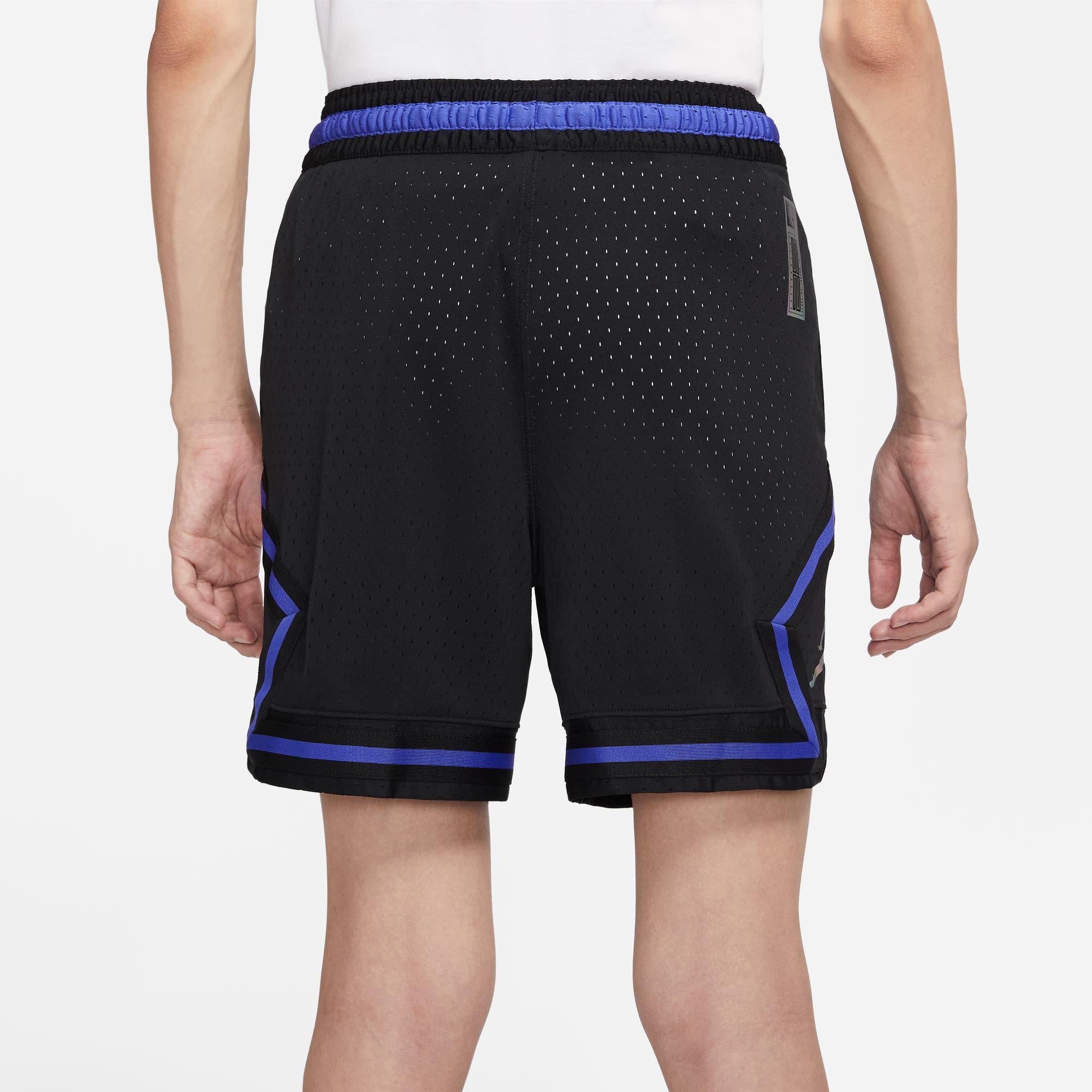 Image of Men's Air Jordan Stripe Logo Printing Lacing Straight Sports Shorts Black DV9002