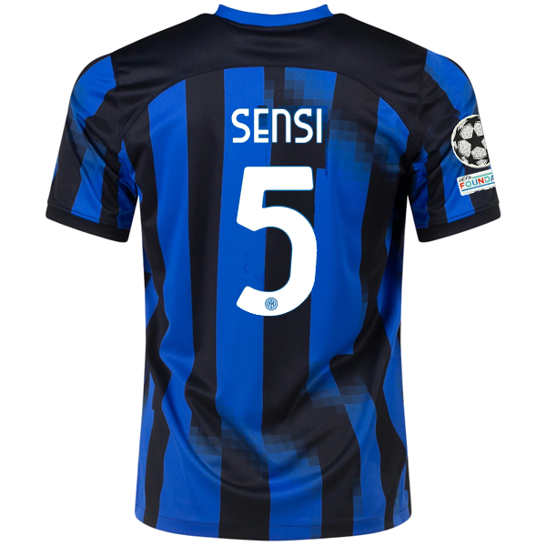 Nike Inter Milan Stefano Sensi Home Jersey w/ Champions League + Copa Italia Pat