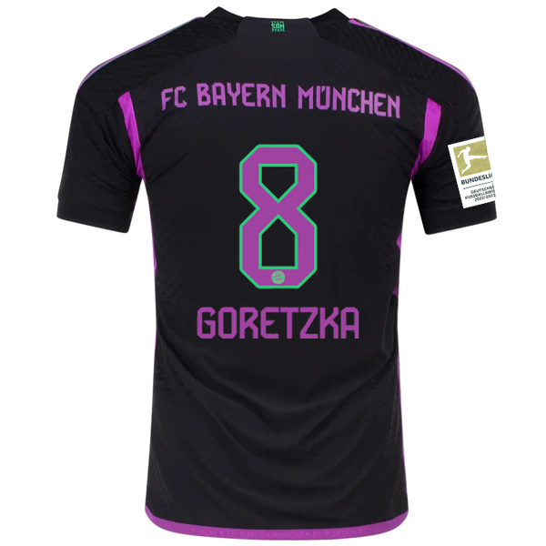 Image of adidas Bayern Munich Authentic Leon Goretzka Away Jersey w/ Bundesliga Champion