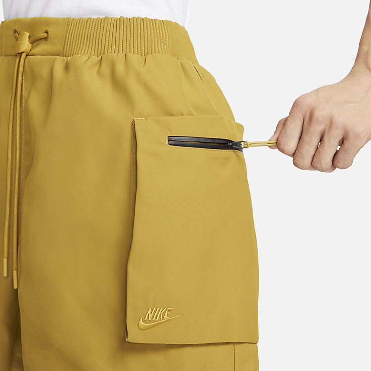 Image of Nike NSW Tech Pack Woven Utility Shorts 'Mustard Yellow' FB7529-716
