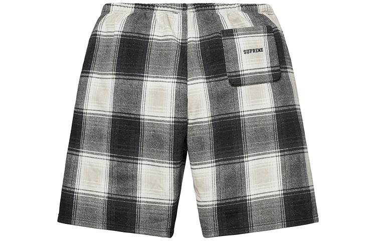 Image of Supreme FW18 Nike Plaid Sweatshort Schwarze Crossover-Shorts Unisex SUP-FW18-537