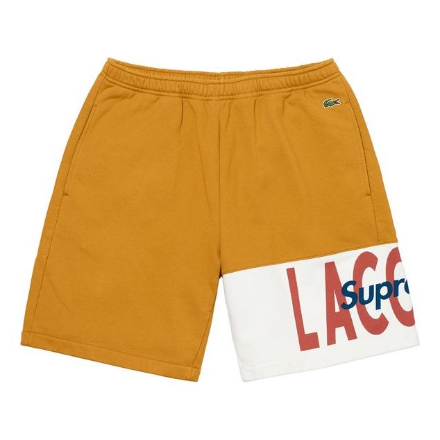 Image of Supreme FW19 Week 5 x LACOSTE Logo Panel Sweatshort logo SUP-FW19-526