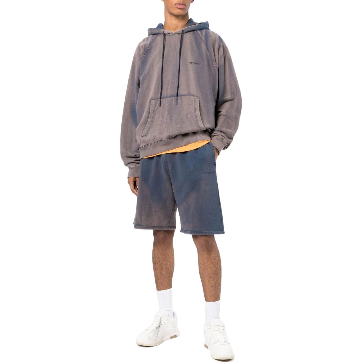 Men's OFF-WHITE SS22 Bleach Drawstring Lacing Straight Shorts Ordinary Version B