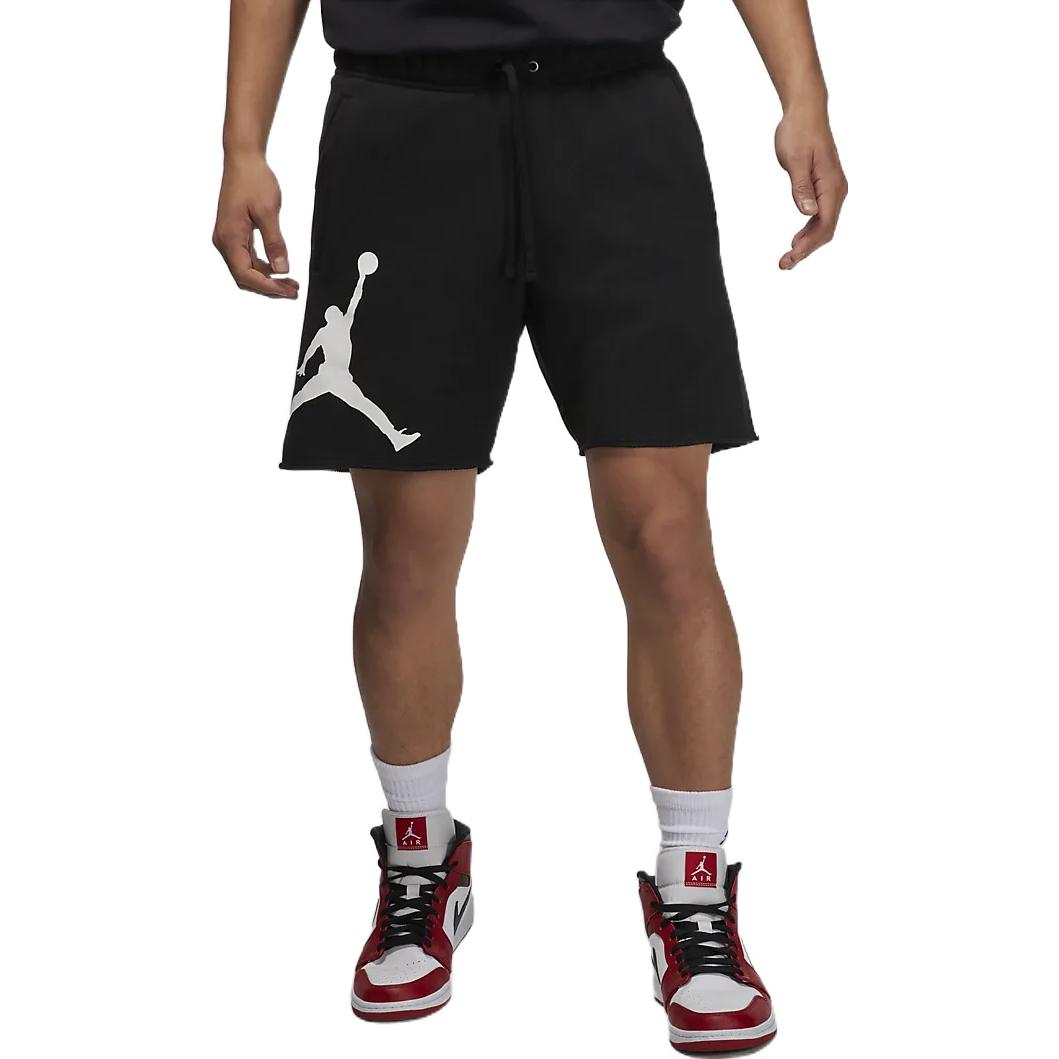 Image of Men's Air Jordan Logo Casual Sports French Terry Black Shorts DM1361-010