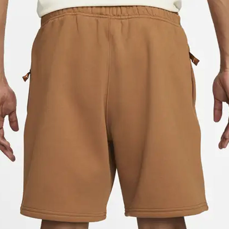 Image of Nike NRG Solo Swoosh Fleece Shorts 'Brown' DV3055-270