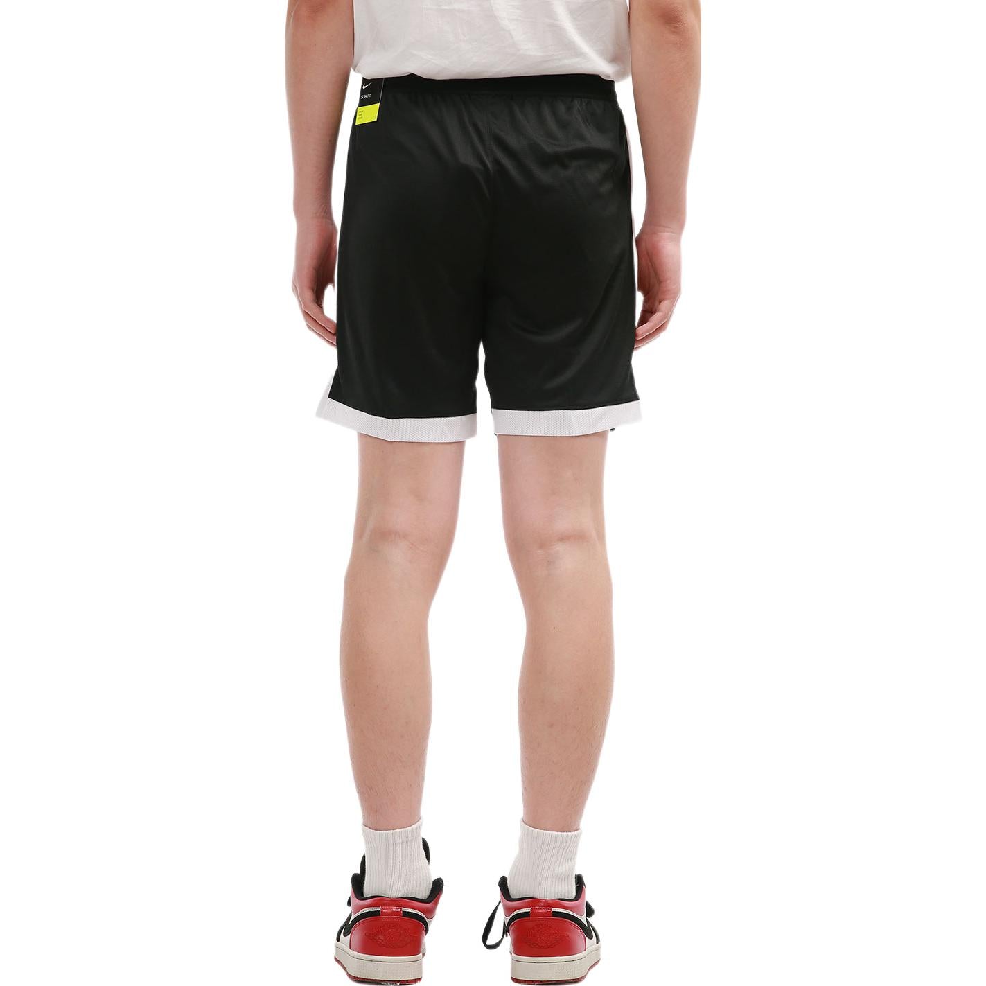 Men's Nike Stripe Logo Printing Elastic Waistband Casual Shorts Black DB8241-010