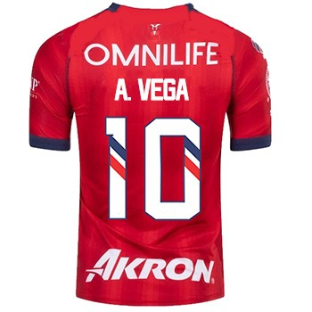 Puma Chivas Alexis Vega Home Jersey w/ Liga MX Patch 23/24 (Puma Red/White)