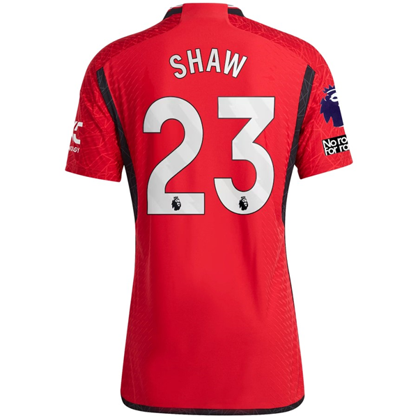 adidas Manchester United Authentic Luke Shaw Home Jersey 23/24 w/ EPL + No Room