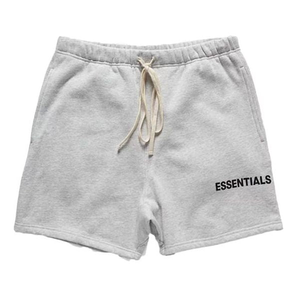 شورت رياضي جرافيكي من Fear of God Essentials SS18 باللون الرمادي FOG-SS18-1
