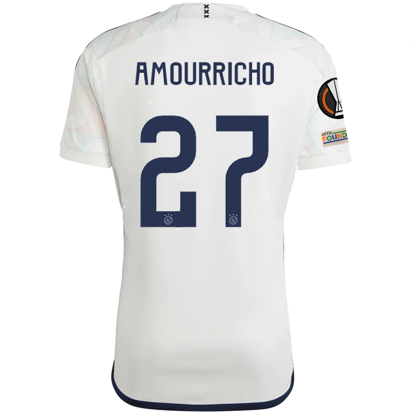 Image of adidas Ajax Amourricho van Axel Dongen Away Jersey w/ Europa League Patches 23/2