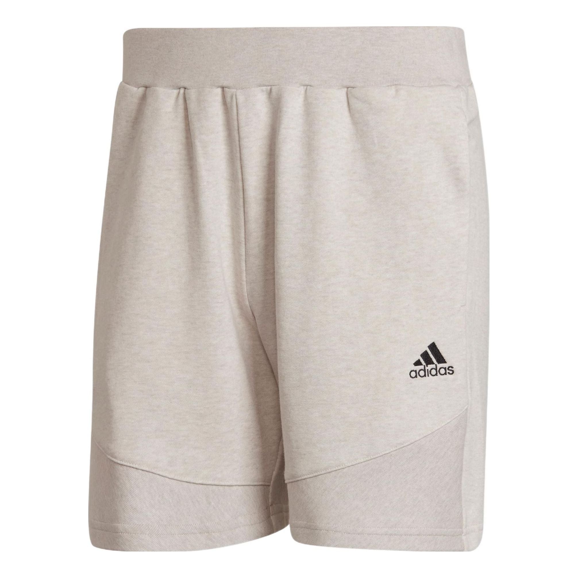 Image of adidas BotanDyed Short Solid Color Logo Straight Shorts light grey H65786