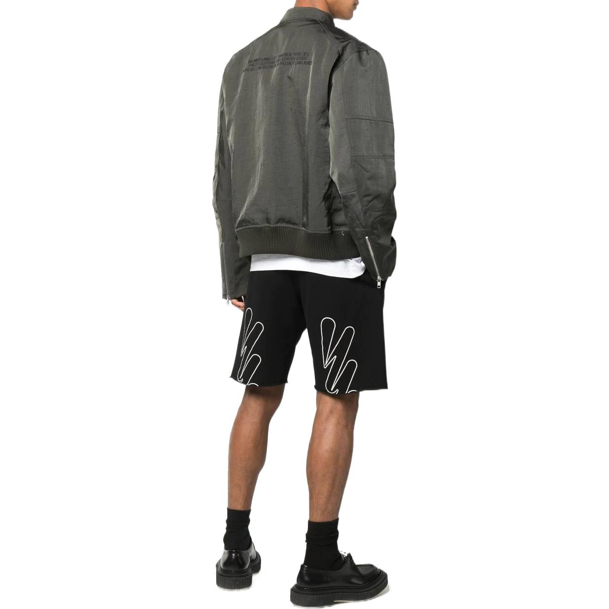 Image of Men's OFF-WHITE SS22 Alphabet Logo Printing Straight Shorts Loose Fit Black OMCI