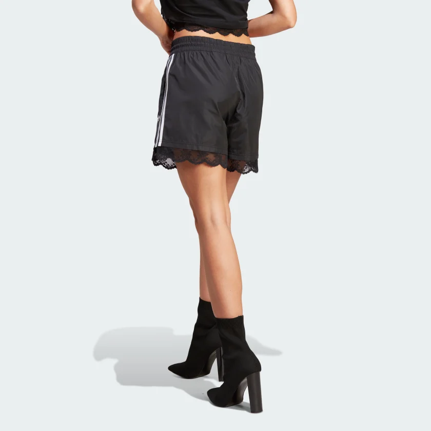 (WMNS) adidas originals Lace Trim 3-Stripes Shorts 'Black' II5605