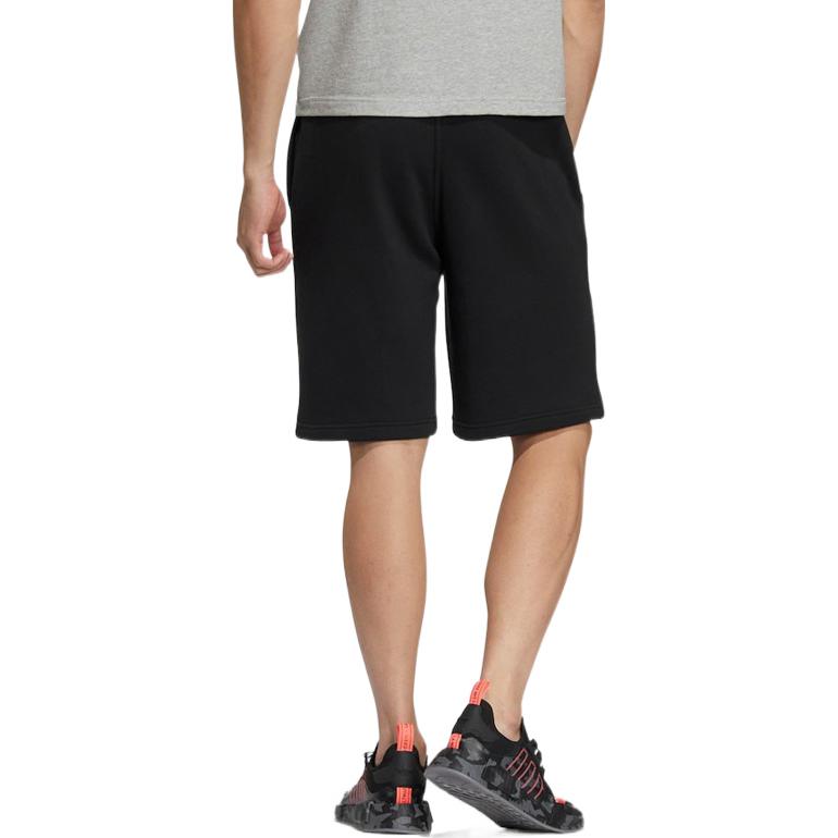 Image of adidas Pink Logo Printing Elastic Waistband Sports Shorts Black IA9077