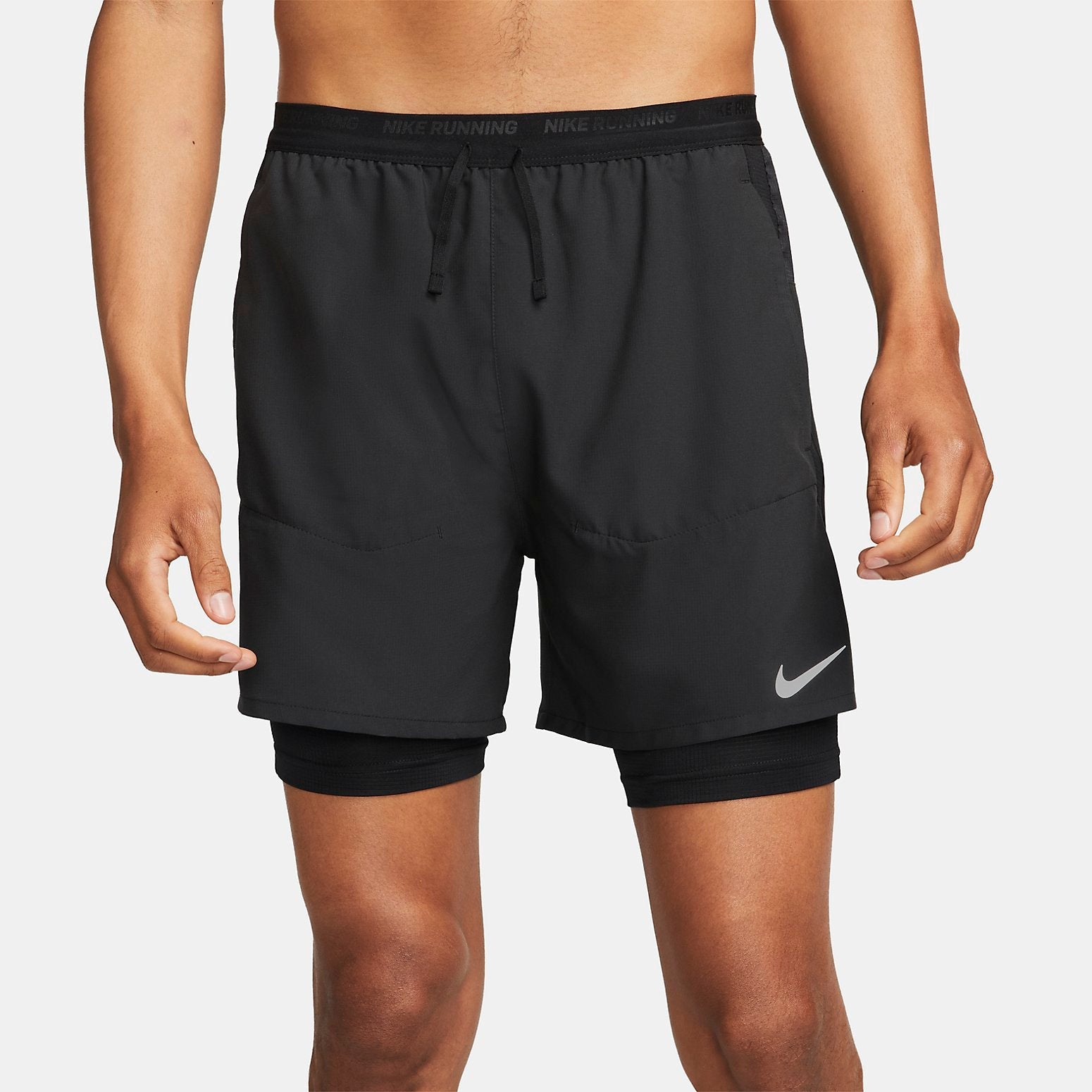 Image of Nike Stride Dri-FIT Hybrid Running Shorts 'Black' DM4757-010