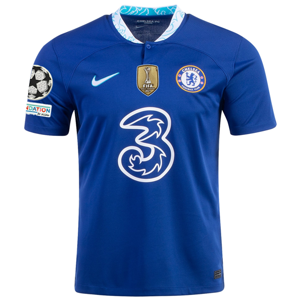 Image of Nike Chelsea Christian Pulisic Home Jersey w/ Champions League + Club World Cup