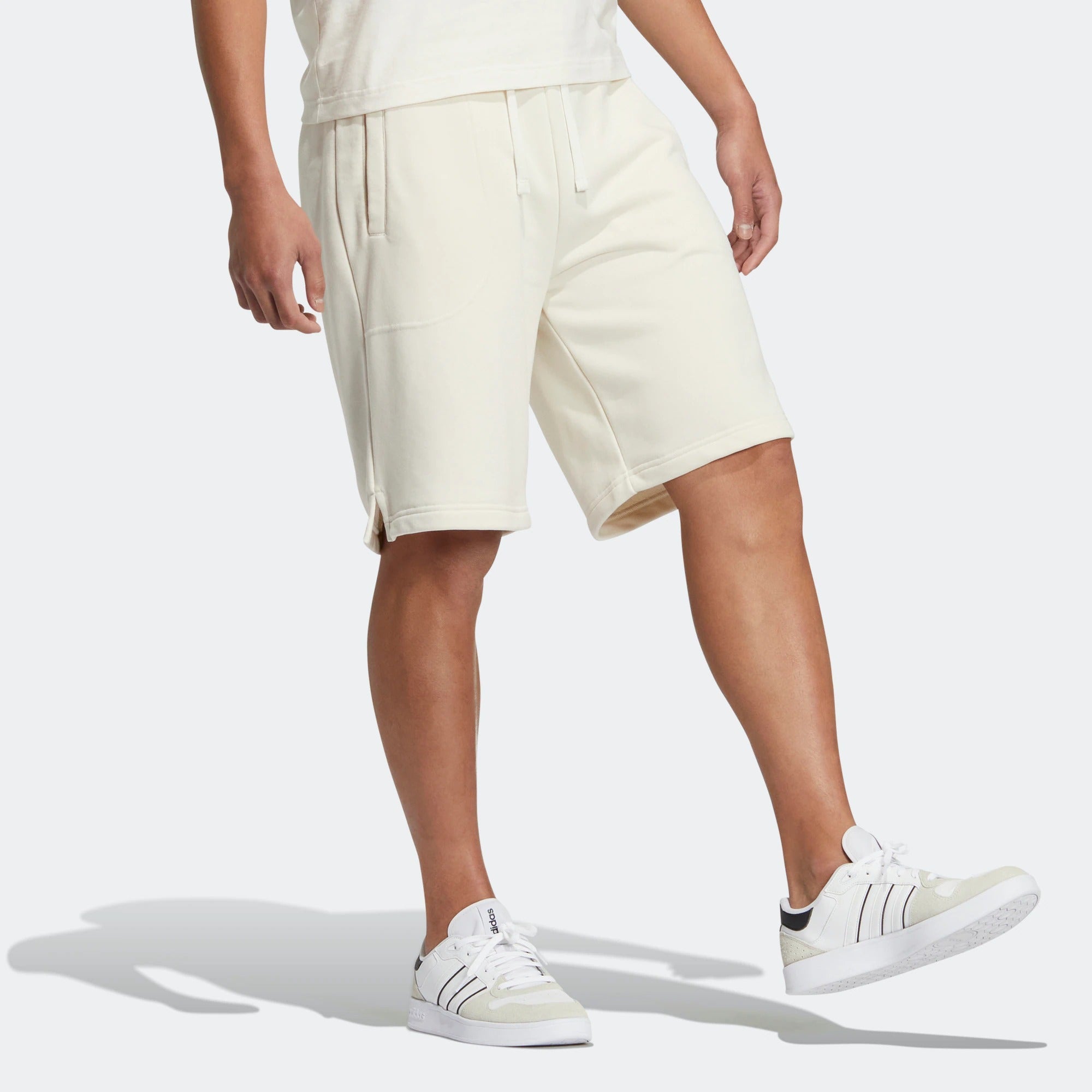 Image of adidas neo Solid Color Lacing Casual Straight Shorts Unisex White HS6820