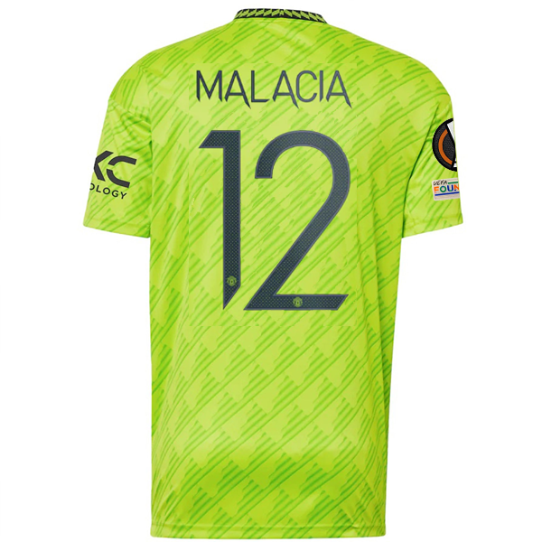 Image of adidas Manchester United Tyrell Malacia Third Jersey w/ Europa League Patches 22