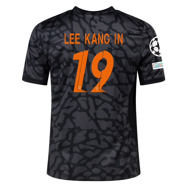Image of Nike Paris Saint-Germain Lee Kang In Third Jersey w/ Champions League Patches 23