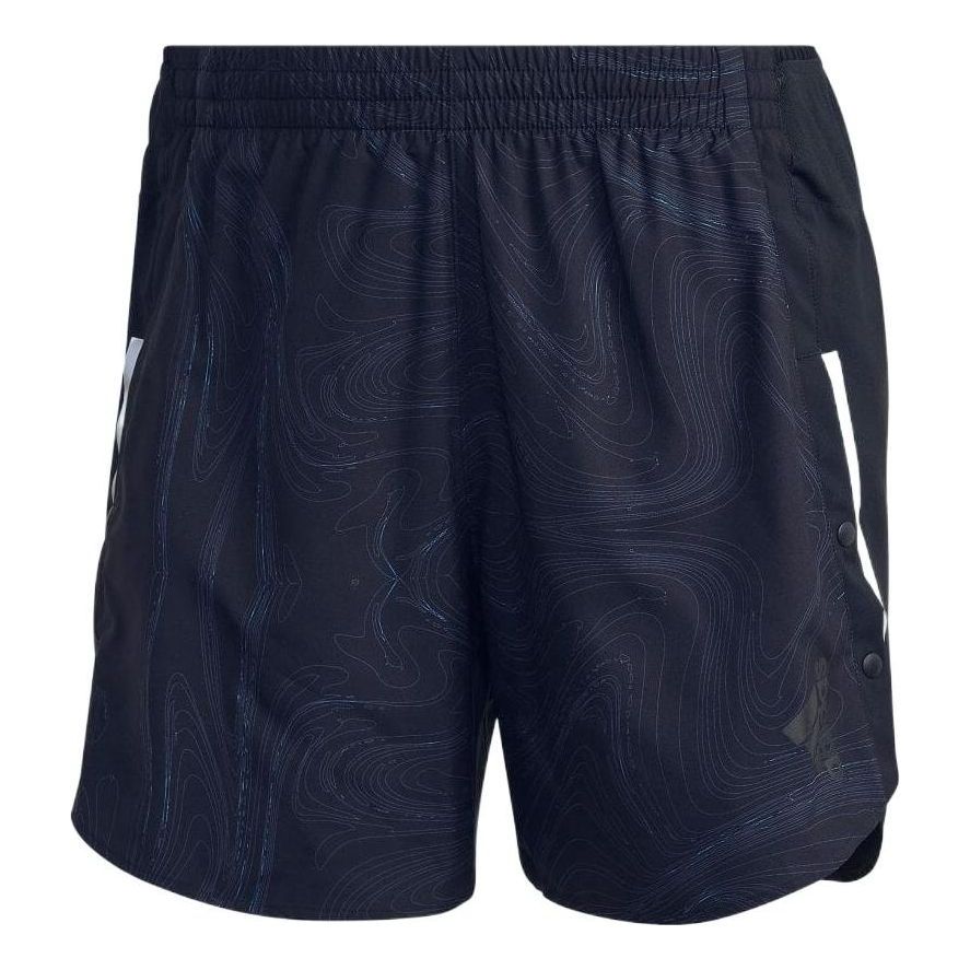 Image of Men's adidas Running Geometry Pattern Logo Sports Shorts Blue HM1213