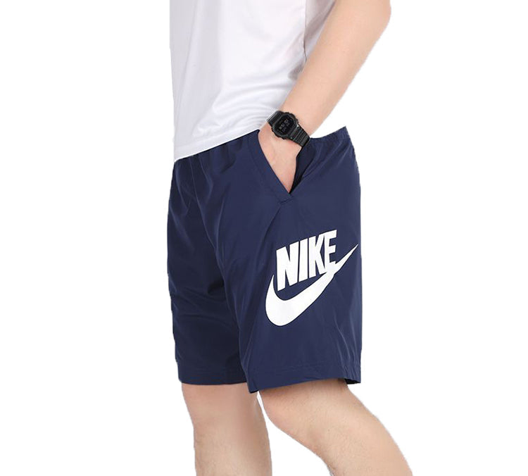 Image of Nike Ce Short Woven Hybrid Large Logo Sports Training Shorts Navy Blue CJ4441-41