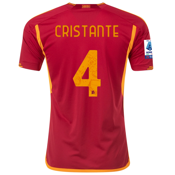 adidas Roma Bryan Cristante Heimtrikot mit Serie A-Aufnäher 23/24 (Team Victory Red