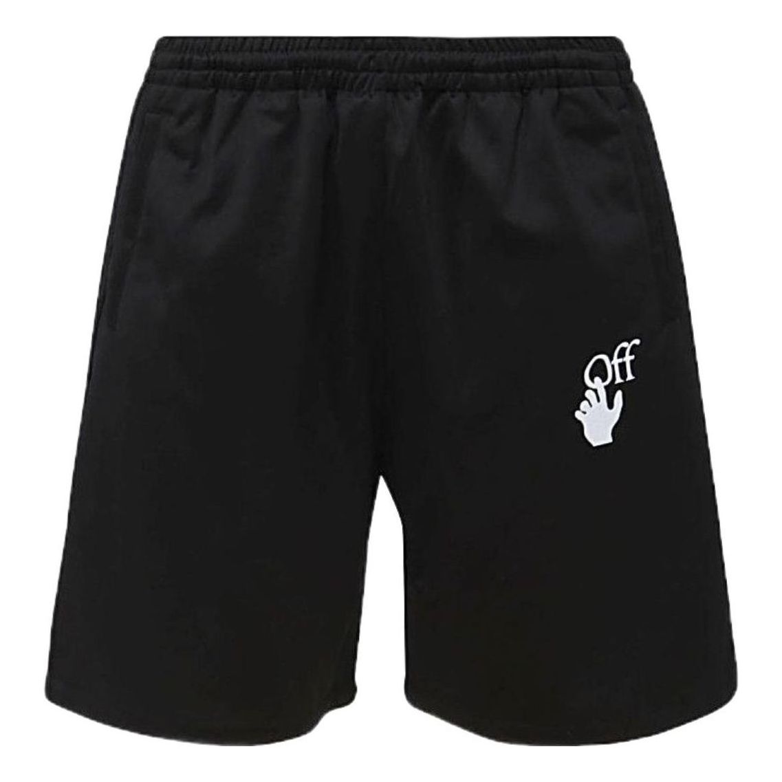 Men's OFF-WHITE SS22 Solid Color Logo Printing Elastic Waistband Straight Shorts