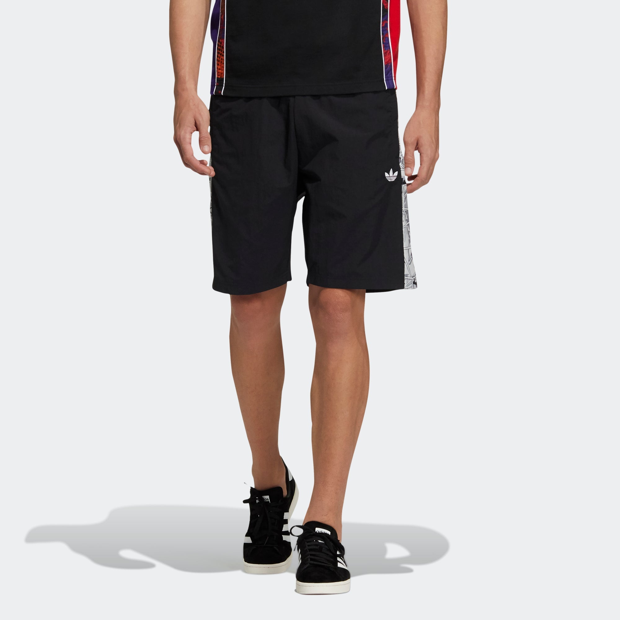 Image of adidas originals Manga Short 1 Character Printing Sports Shorts Black HD9075