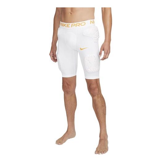 Image of Men's Nike Pro HyperStrong Alphabet Waist Logo Printing Slim Fit Shorts White CW