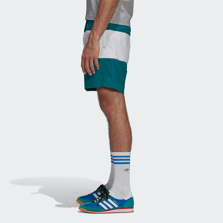 Image of adidas originals x NOAH Shell Logo Trunks 'White Green' GE1259