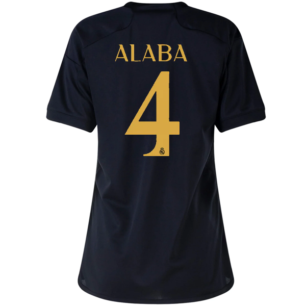 adidas Womens Real Madrid David Alaba Third Jersey 23/24 (Black)