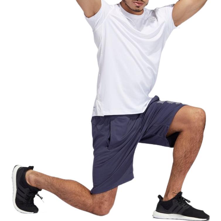 Image of Men's adidas Logo Printing Elastic Waistband Sports Shorts Navy Blue HE6796
