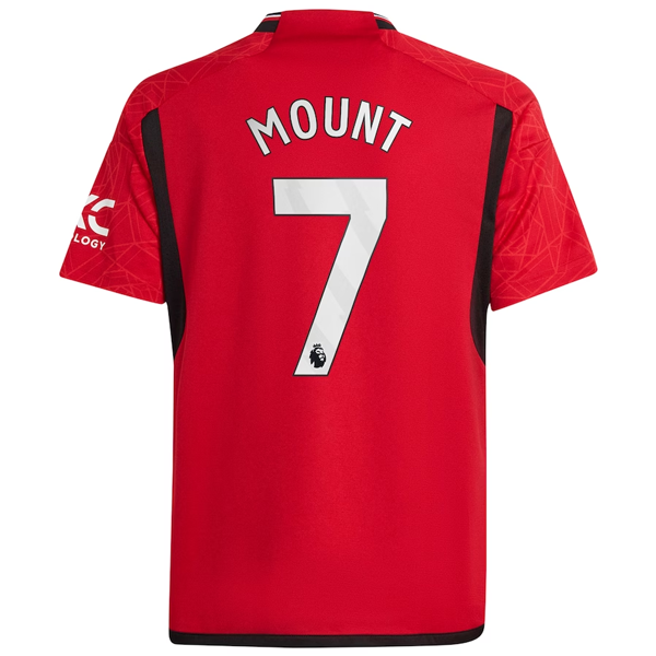 adidas Youth Manchester United Mason Mount Home Jersey 23/24 (Team College Red)