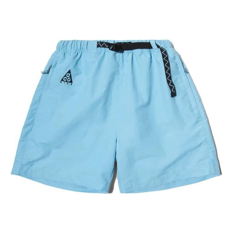 Men's Nike Solid Color Belt Detail Straight Shorts Blue CU8891-450