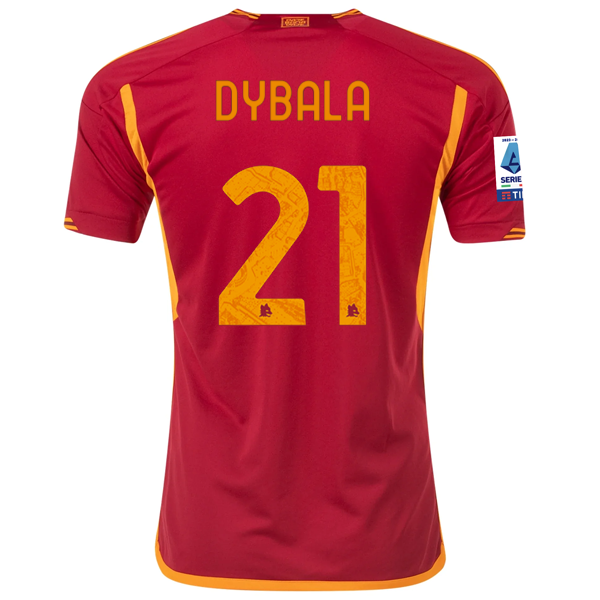 Image of adidas Roma Paulo Dybala Home Jersey w/ Serie A Patch 23/24 (Team Victory Red)
