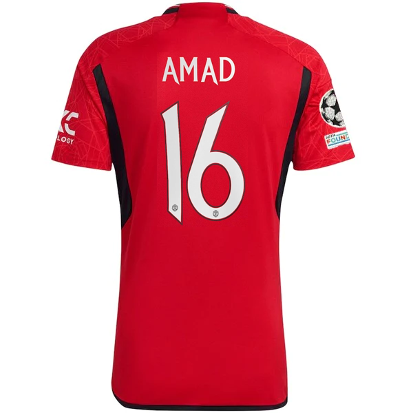 Image of adidas Manchester United Amad Diallo Home Jersey 23/24 w/ Champions League Patch