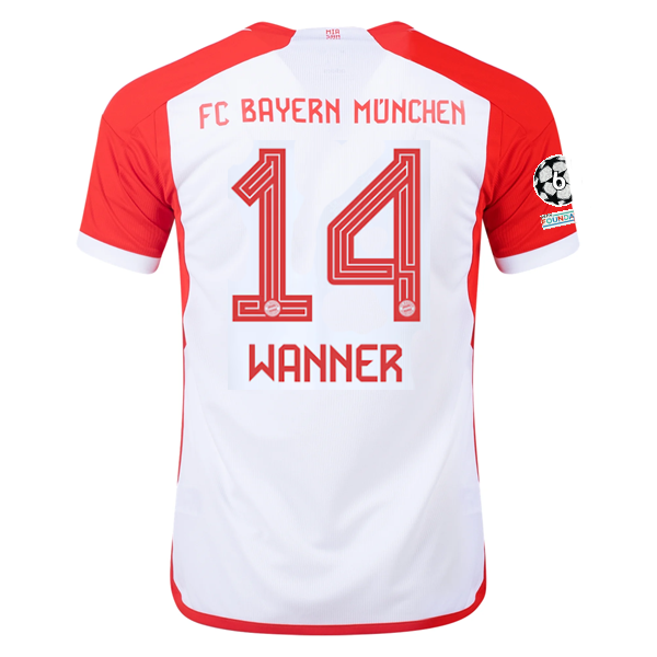 Image of adidas Bayern München Paul Wanner Heimtrikot 23/24 mit Champions League-Aufnähern (