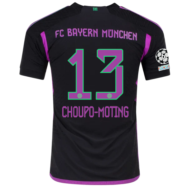 Image of adidas Bayern Munich Authentic Eric Maxim Choupo-Moting Away Jersey w/ Champions