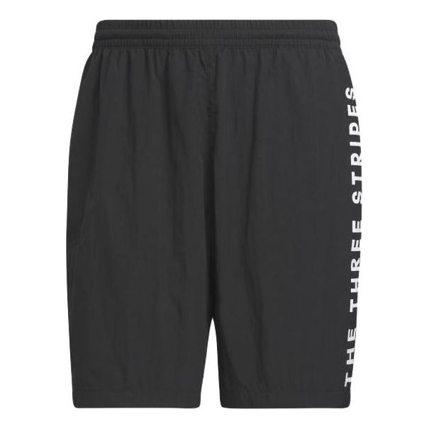 Image of Adidas Wording Loose Fit Woven Shorts 'Black' IA9443