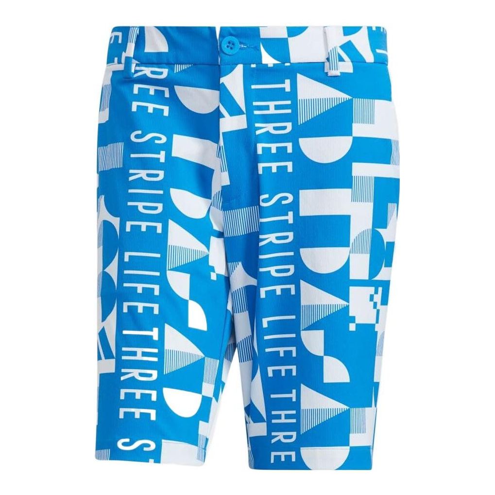 Image of adidas Pattern Printing Straight Shorts Japanese Version Men's Blue HA3287