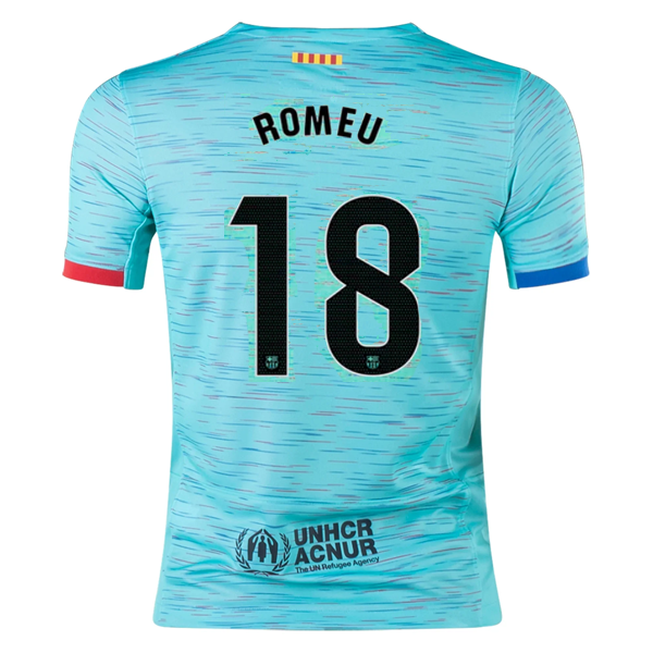 Nike Youth Barcelona Romeu Third Jersey 23/24 (Light Aqua/Royal Blue)
