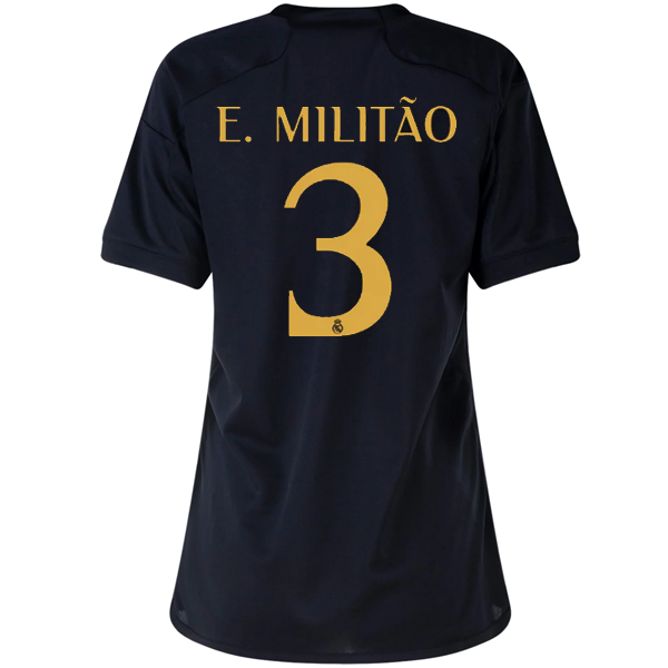 adidas Womens Real Madrid Eder Militao Third Jersey 23/24 (Black)