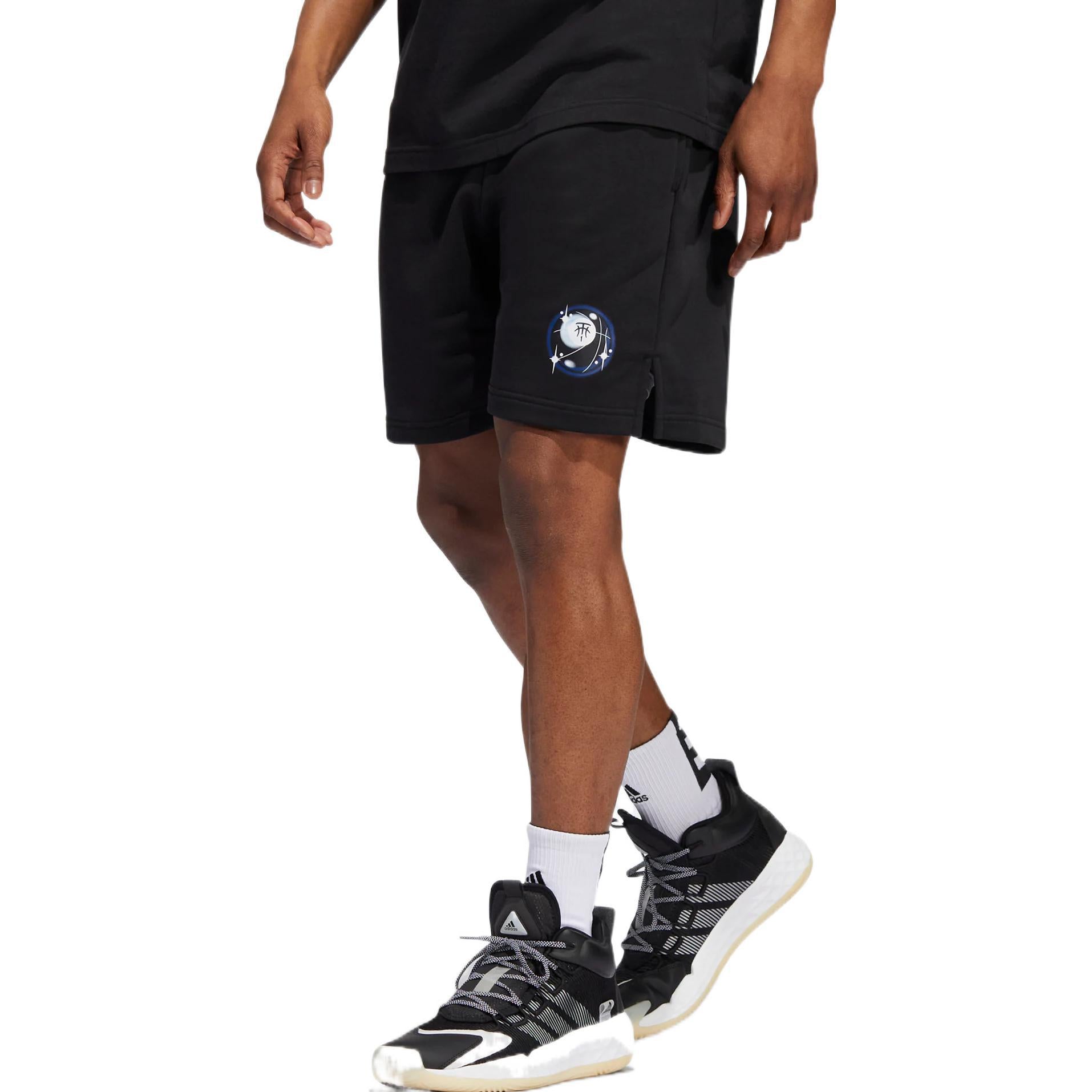 Men's adidas Tmac Short Solid Color Logo Printing Drawstring Lacing Straight Sho