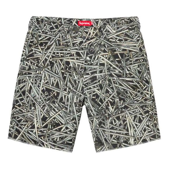 Image of Supreme SS20 Week 12 Nails Work Short Logo 'Black Orangered' SUP-SS20-642