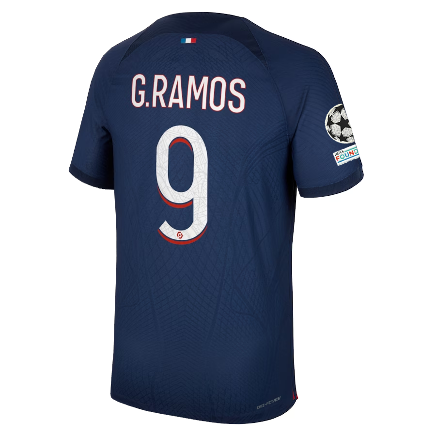 Image of Nike Paris Saint-Germain Authentic Match Gonçalo Ramos Home Jersey w/ Champions