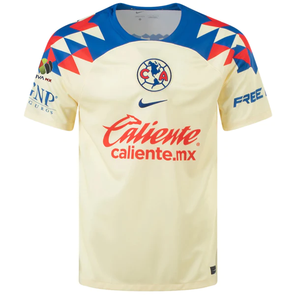 Nike Club America Home Jersey w/ Liga MX Patch 23/24 (Lemon Chiffon/Blue Jay)