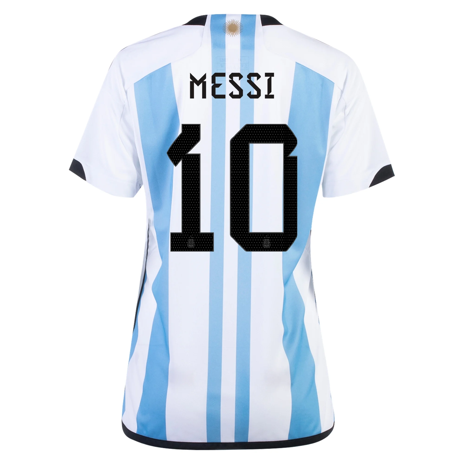 adidas Women's Argentina 3 Star Lionel Messi Home Jersey w/ World Cup Champion P