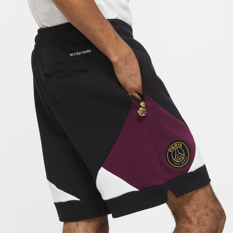 Image of Air Jordan Paris Saint-Germain Colorblock Casual Sports Shorts Black CK9759-010
