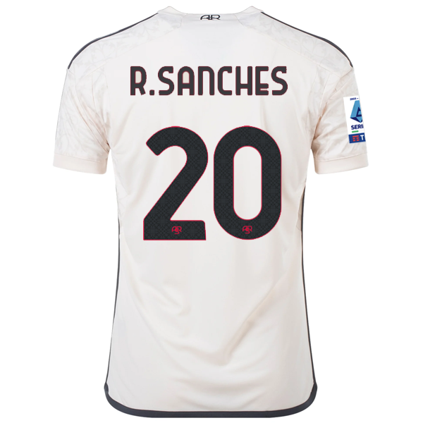 قميص adidas AS Roma Renato Sanches Away مع رقعة الدوري الإيطالي رقم 23/24 (بيج)