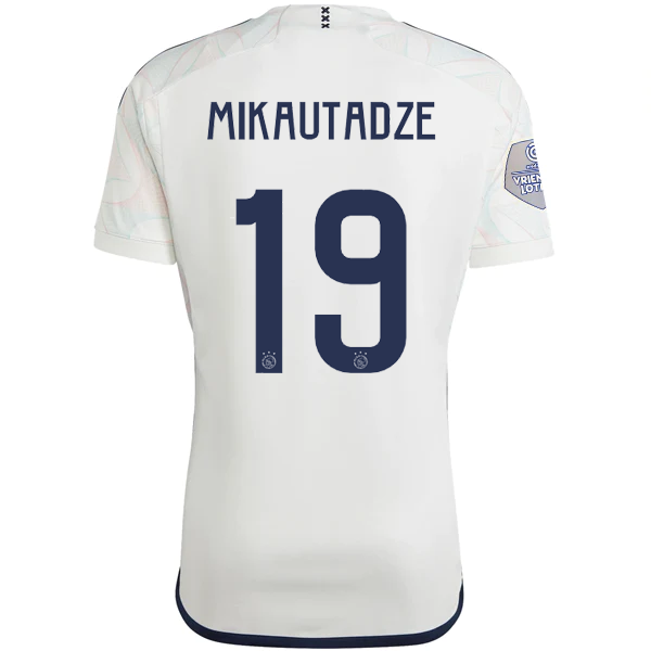 Image of adidas Ajax Georges Mikautadze Away Jersey w/ Eredivise League Patch 23/24 (Core
